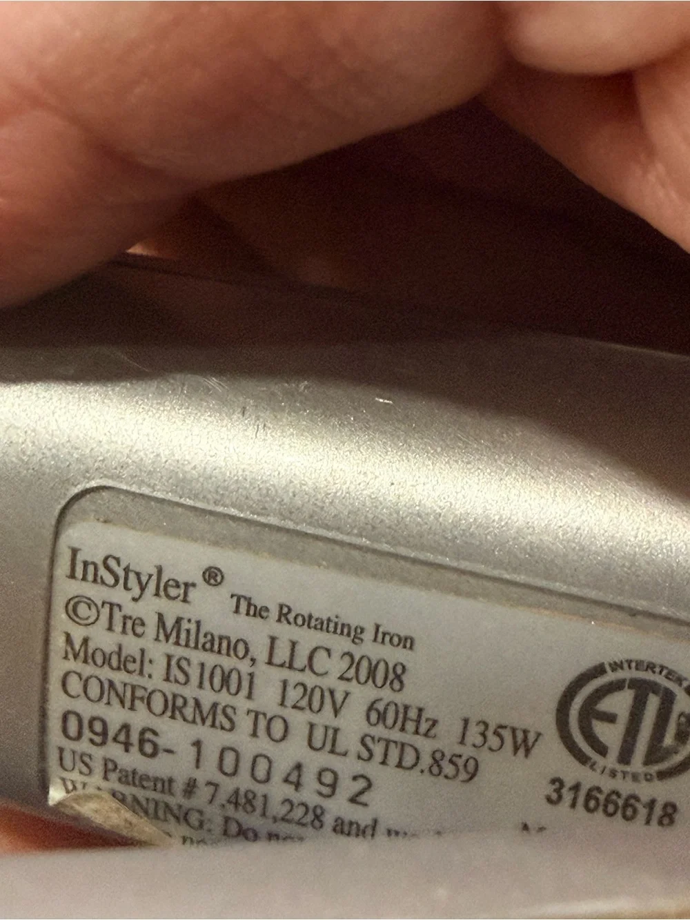 InStyler Rotating Iron Hair Styling Tool - Silver